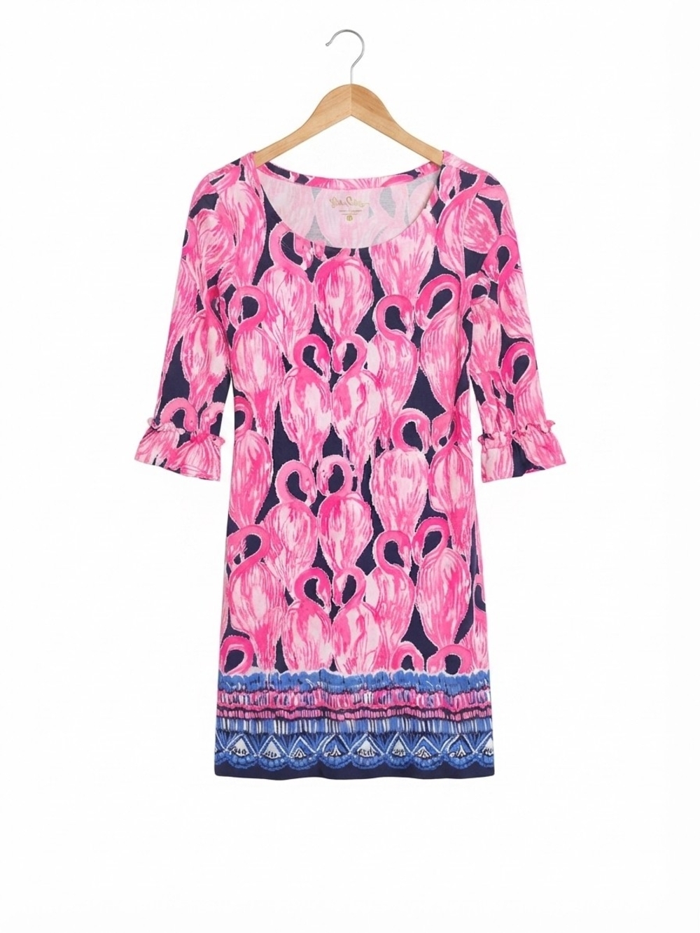 Lilly Pulitzer Pink Flamingo-Print Midi Dress Size S